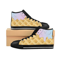 Dripping Ice Cream Cone Men's High-top Sneakers